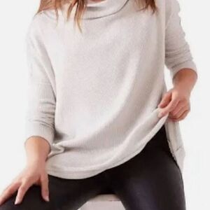 Free People Stone Cold Juicy Long Sleeve Waffle Cowl Neck Size  Medium